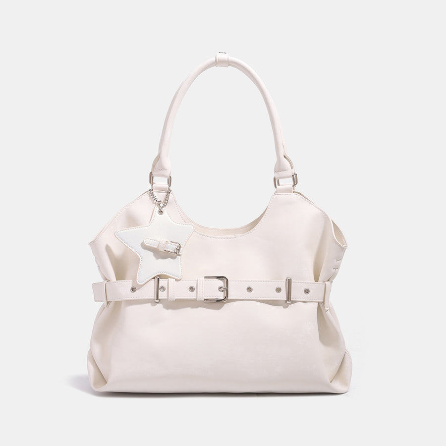 Belt-designed Single-shoulder Tote Bag Large Capacity for Women