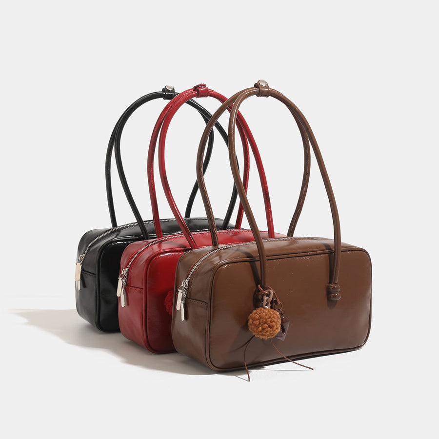 Womens Sophisticated Red Large-capacity Shoulder Bag