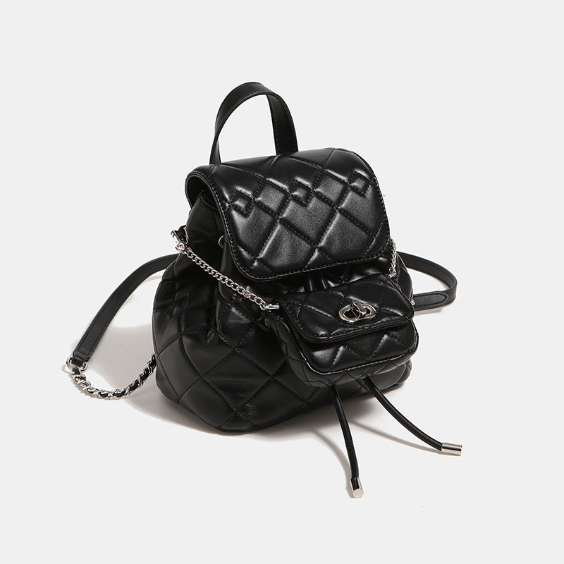 Womens Niche-Design Soft Chain Multi-Use Backpack