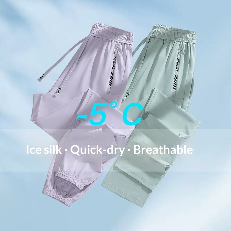 Quick Drying Women's Summer Thin Ankle Tie Pants