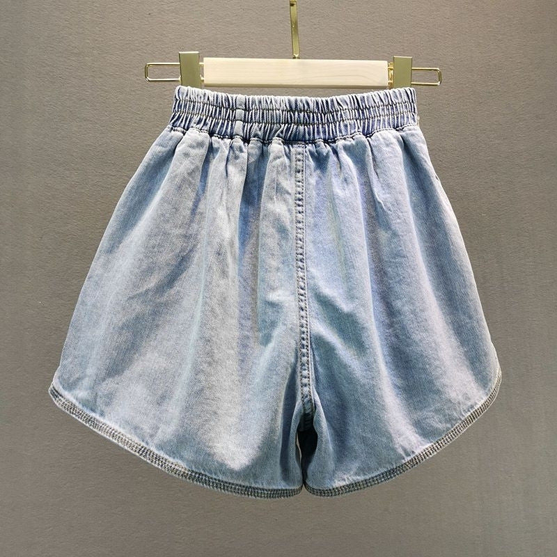 Figure-Flattering Wide-Leg Shorts with Rhinestone Detailing