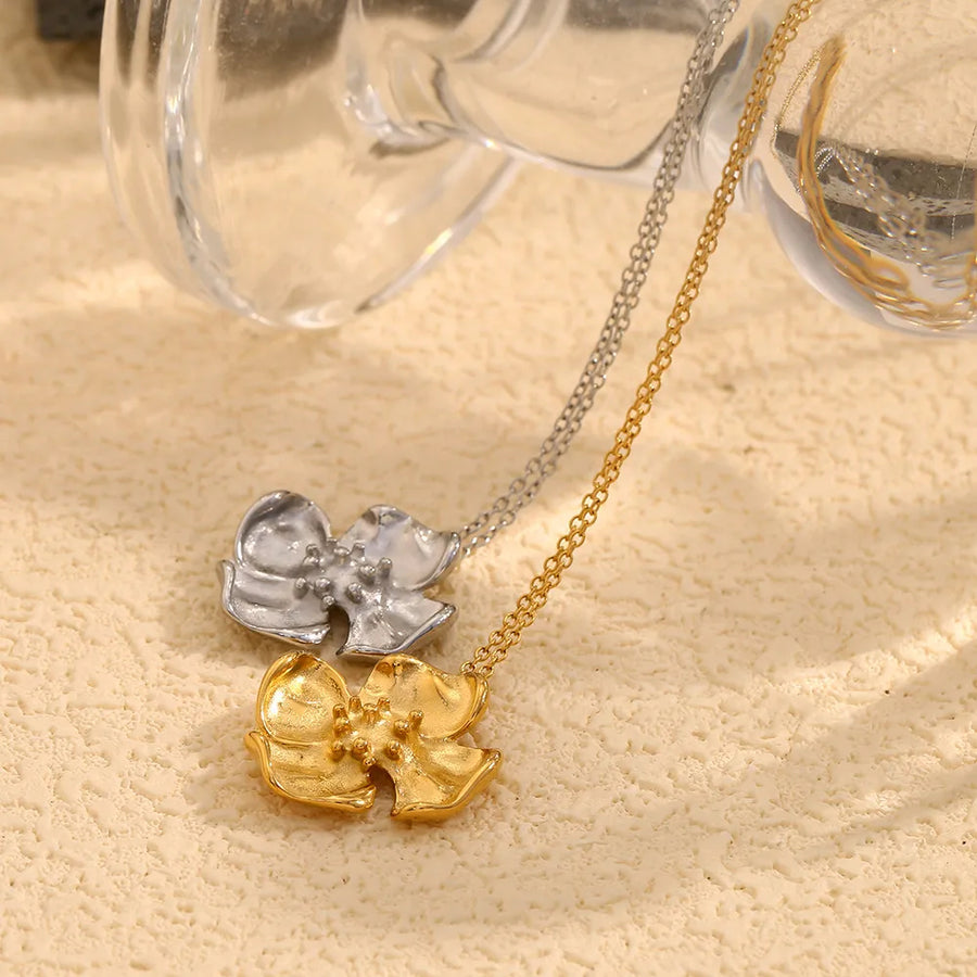 Flowers Pendant Necklace for Women - 316L Stainless Steel