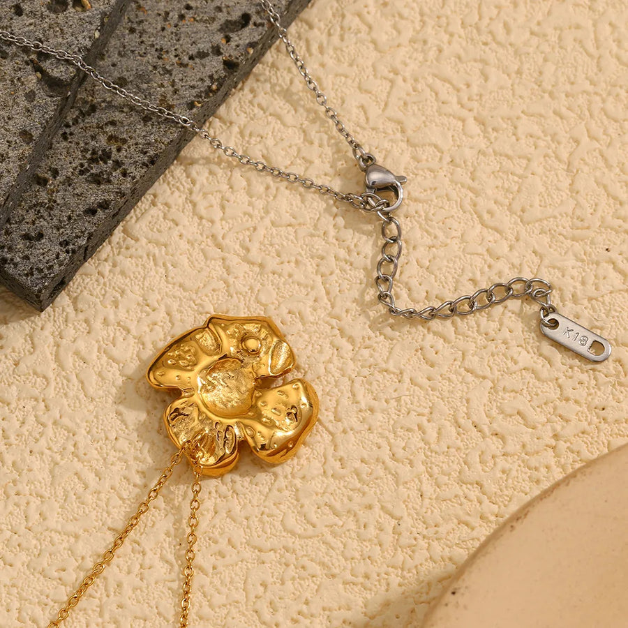 Flowers Pendant Necklace for Women - 316L Stainless Steel