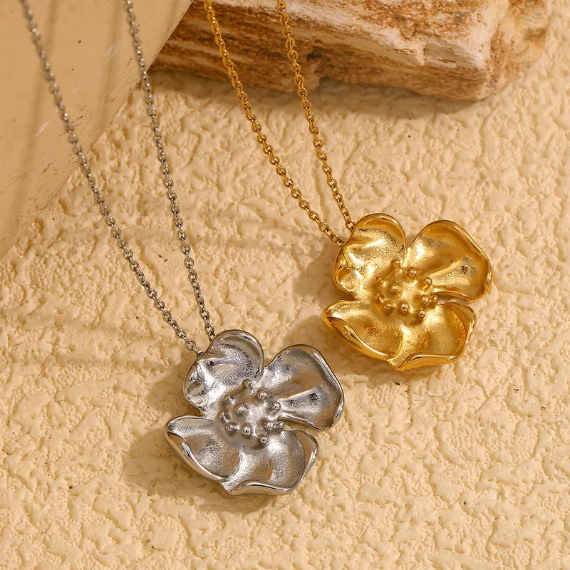 Flowers Pendant Necklace for Women - 316L Stainless Steel