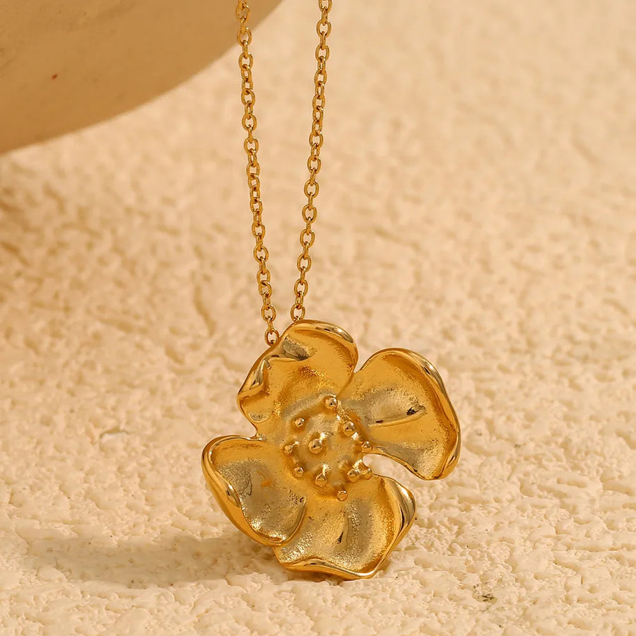 Flowers Pendant Necklace for Women - 316L Stainless Steel