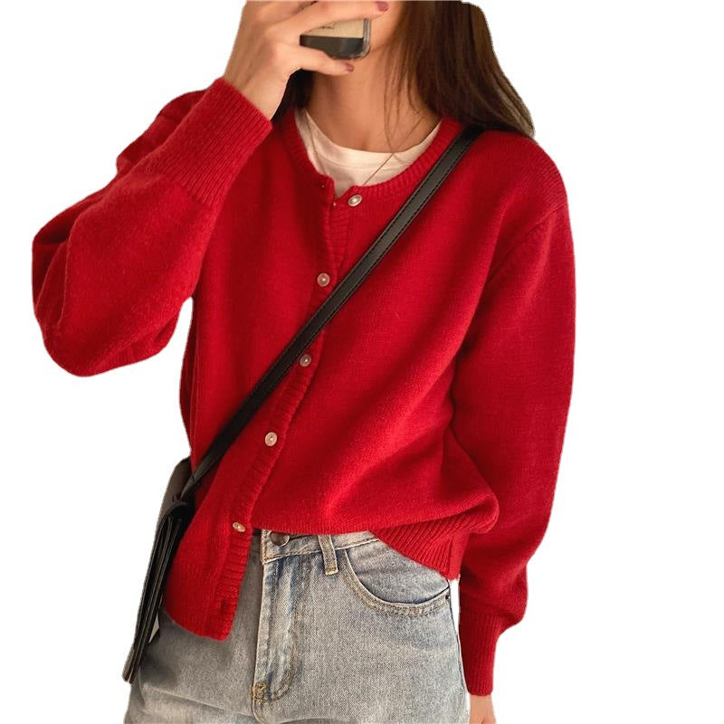Core-spun Chenille Knit Cardigan - Layered and Oversized