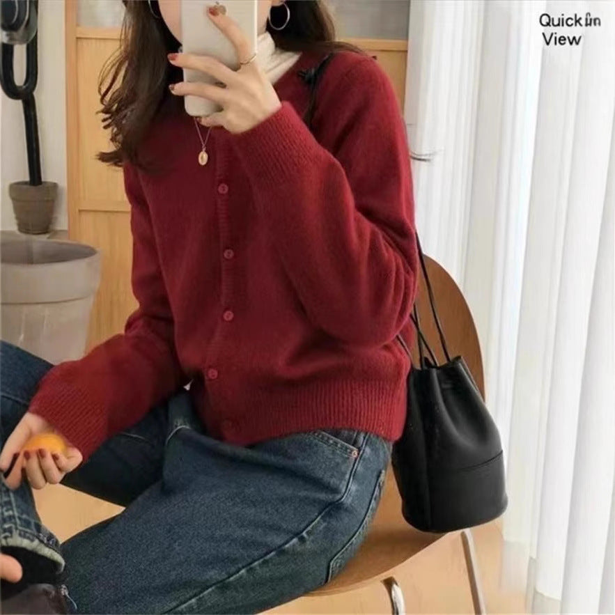 Core-spun Chenille Knit Cardigan - Layered and Oversized