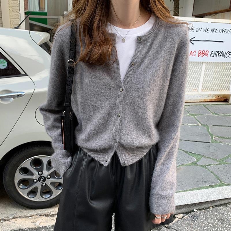 Core-spun Chenille Knit Cardigan - Layered and Oversized
