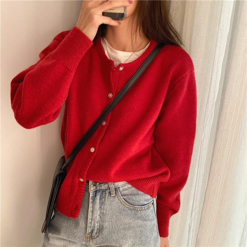Core-spun Chenille Knit Cardigan - Layered and Oversized