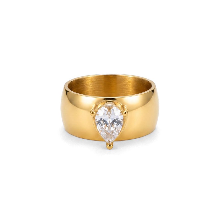 Sweet-and-cool Golden Letter Stacking Ring for Stylish Looks