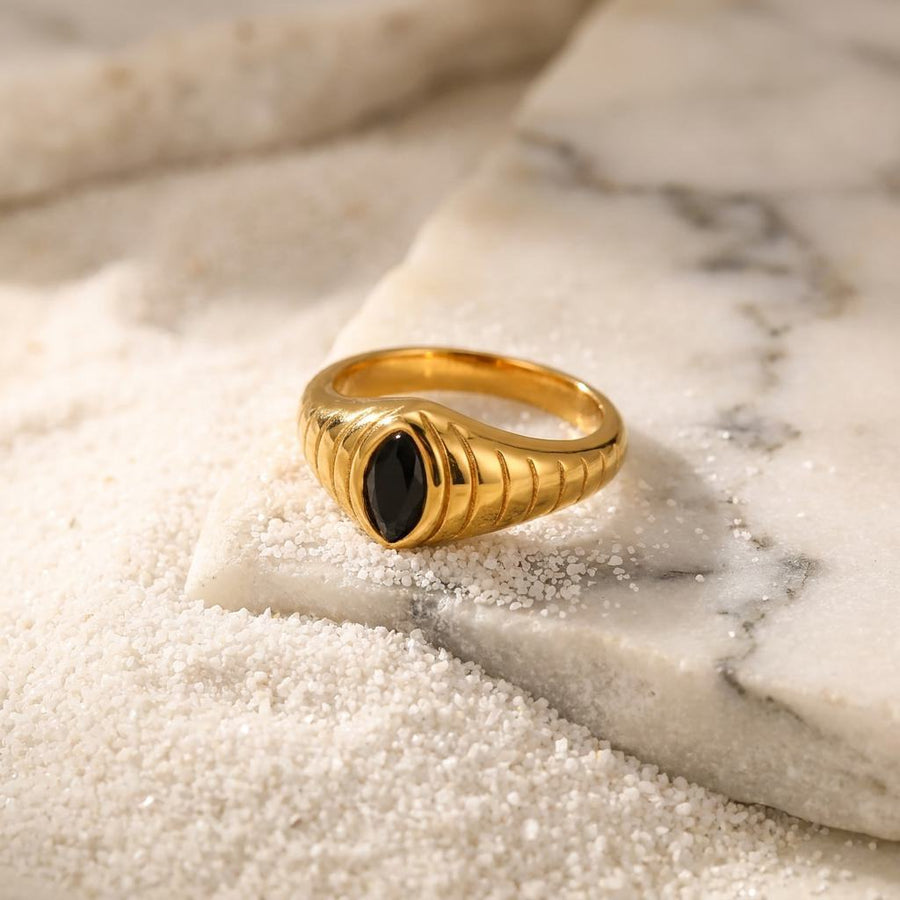 Sweet-and-cool Golden Letter Stacking Ring for Stylish Looks