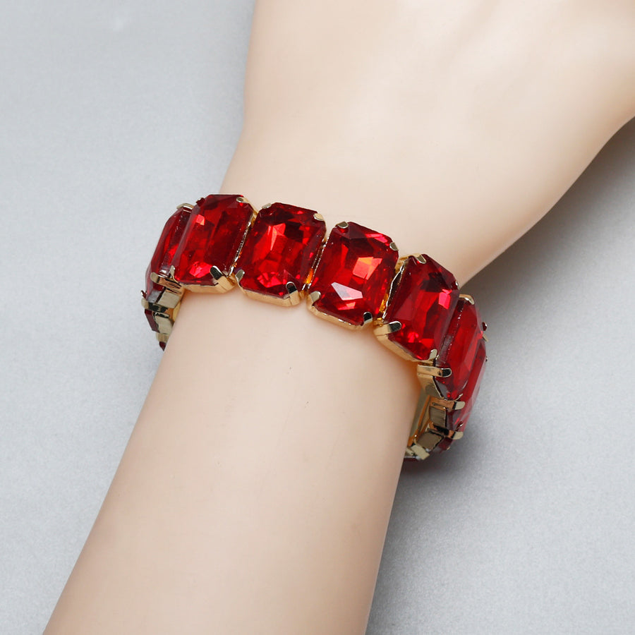 Colorful Square-shaped Multi-colored Crystal Bracelet