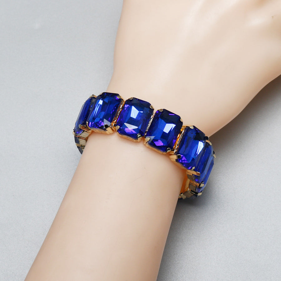 Colorful Square-shaped Multi-colored Crystal Bracelet
