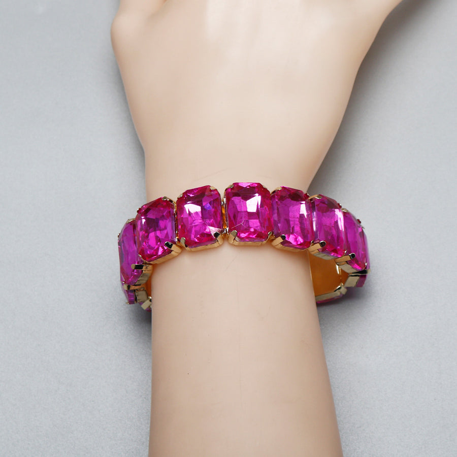 Colorful Square-shaped Multi-colored Crystal Bracelet