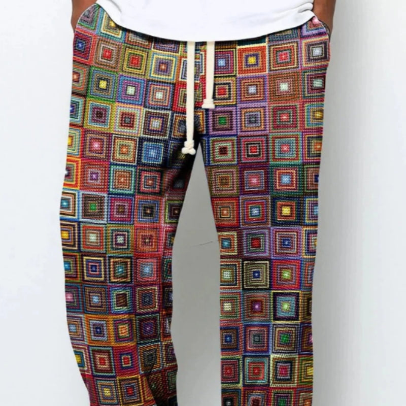 New Floral Print 3D Wide-leg Pants for Casual Style