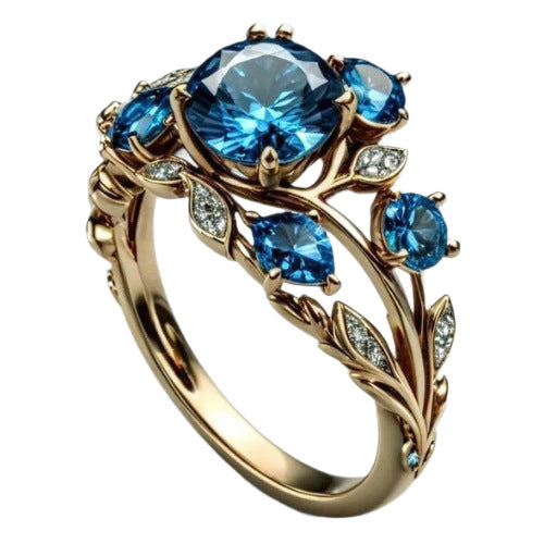 Fashionable Ocean Heart Blue Topaz Ring - Stunning Accessory