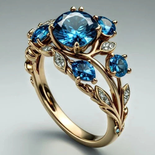 Fashionable Ocean Heart Blue Topaz Ring - Stunning Accessory
