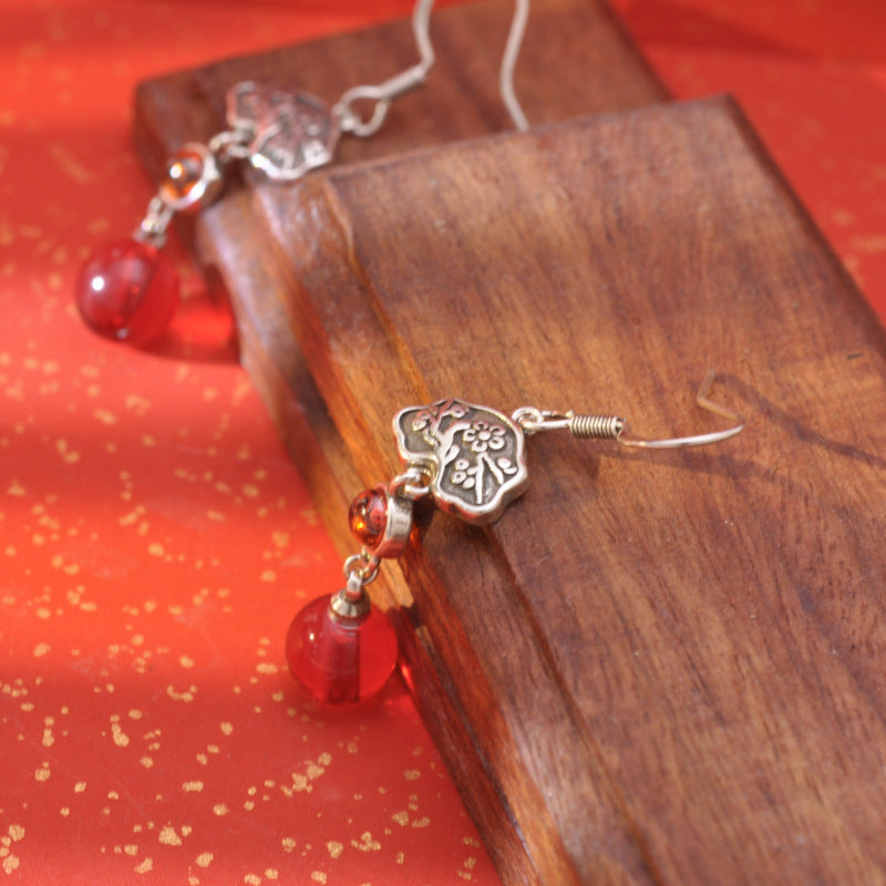 Elegant Long Earrings in Red Agate for Stunning Style