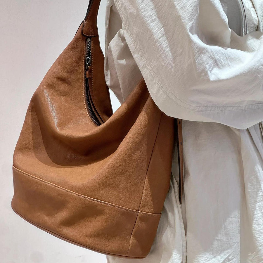 Sheepskin Double-handle Genuine Leather Commuter Bag