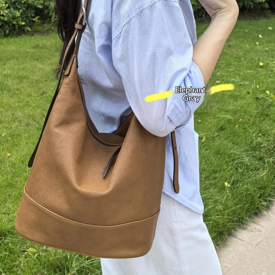 Sheepskin Double-handle Genuine Leather Commuter Bag