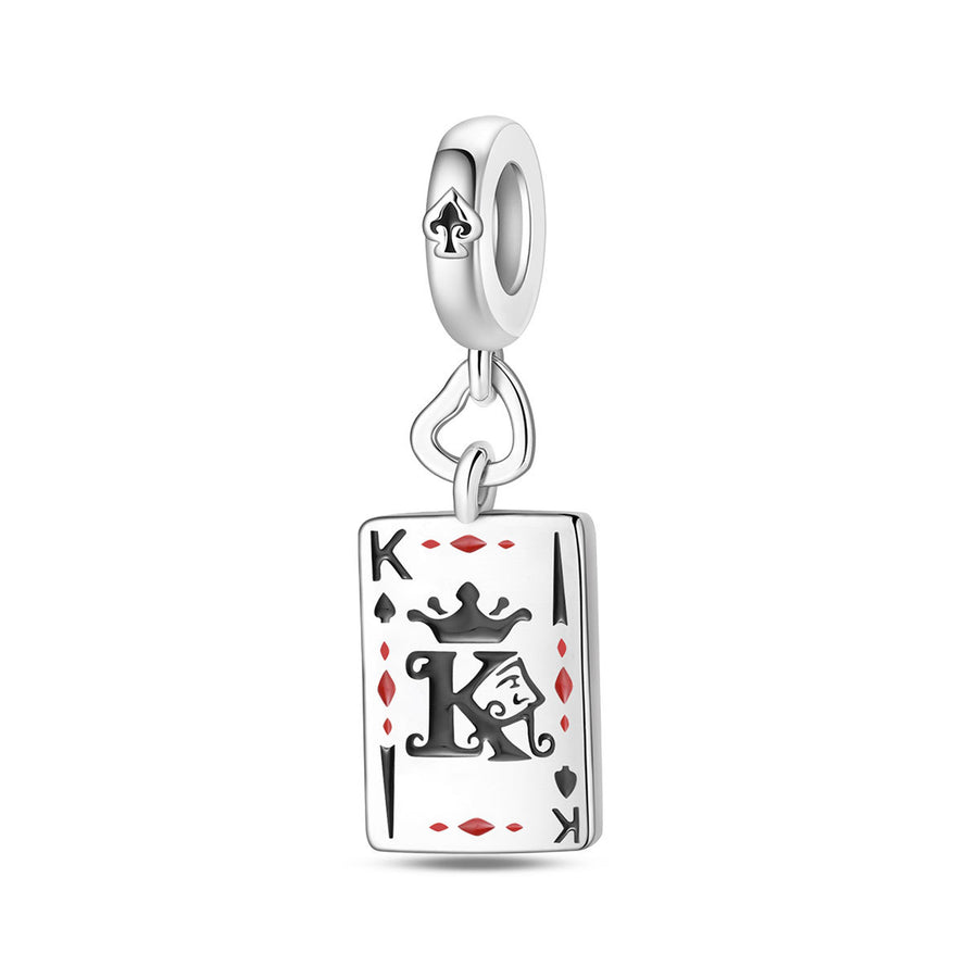 Beaded Bracelet with Game Playing Card Pendant