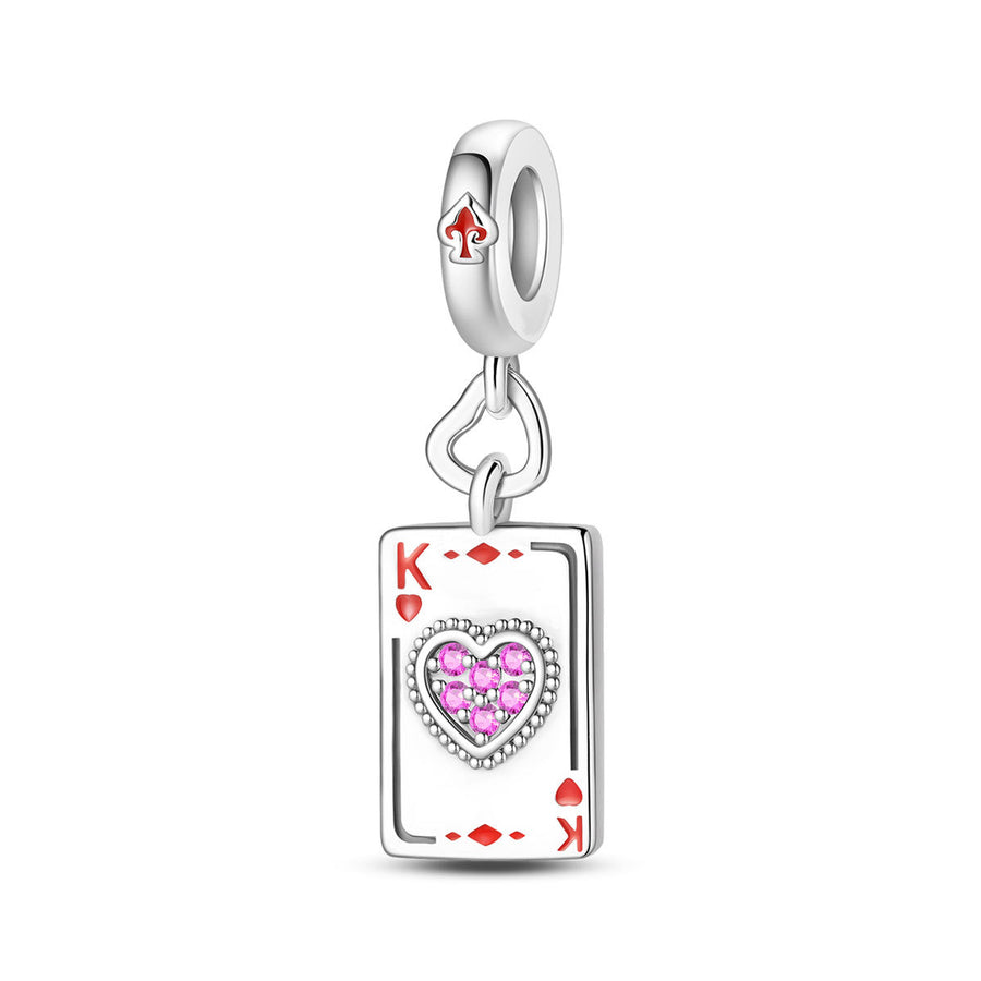 Beaded Bracelet with Game Playing Card Pendant