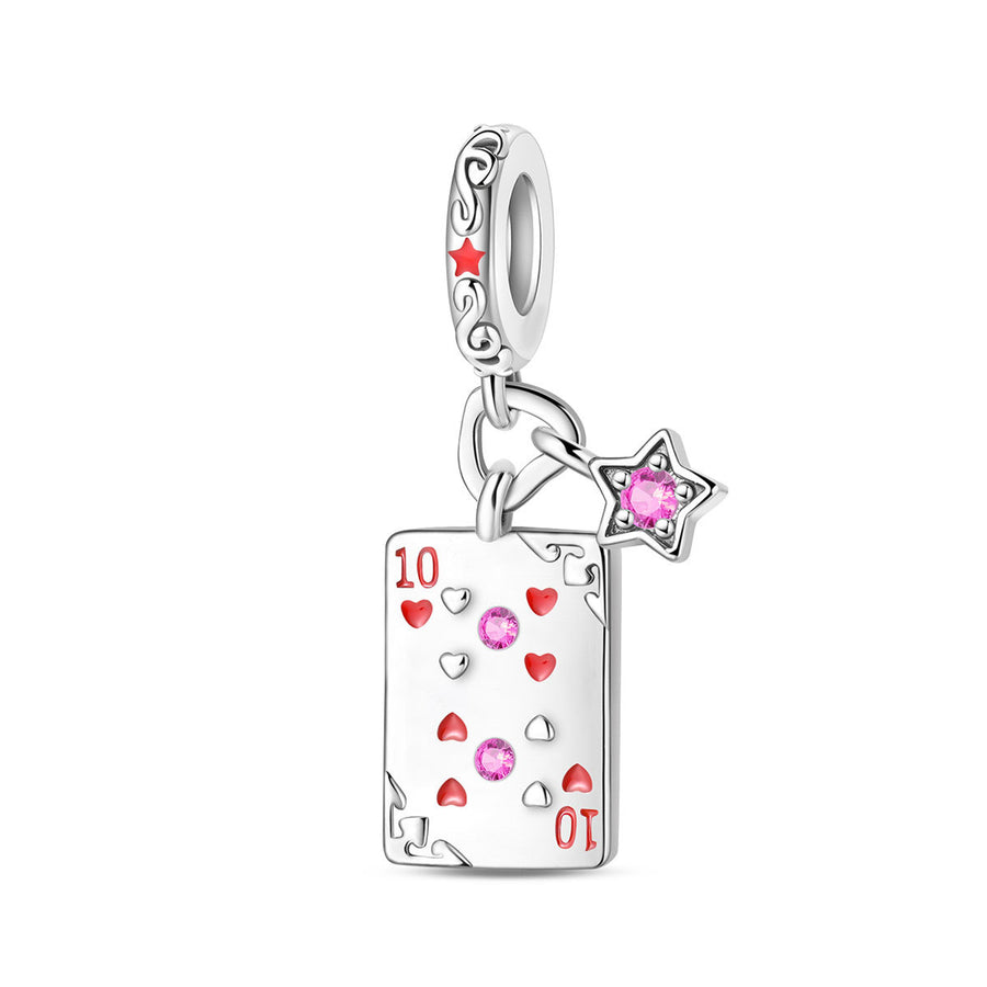 Beaded Bracelet with Game Playing Card Pendant
