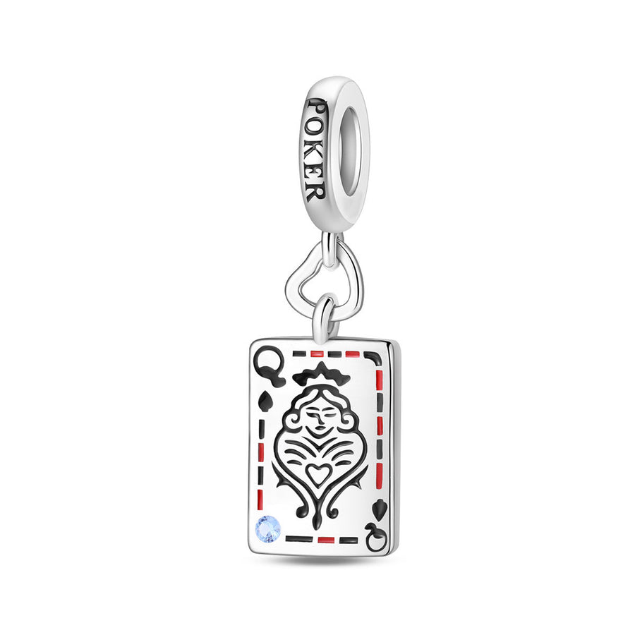 Beaded Bracelet with Game Playing Card Pendant