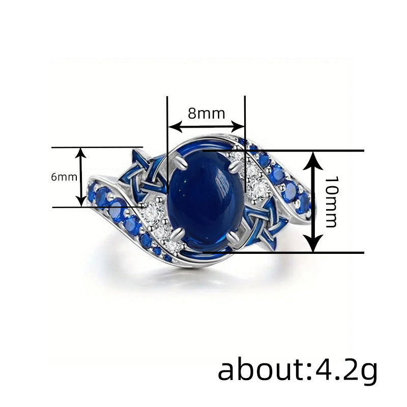 Y2K Inspired Agate Look Striped Star Ring - Trendy Jewelry