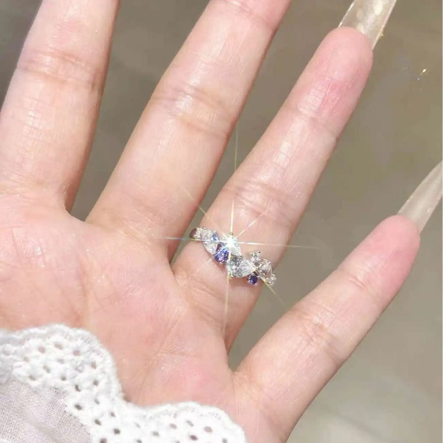 Wisteria Flower Couple Rings - Stylish Stacking Rings