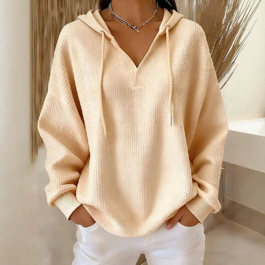Casual Solid-Color Trendy Hoodie for Women with Drawstring