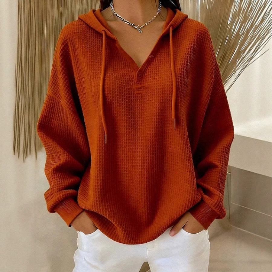 Casual Solid-Color Trendy Hoodie for Women with Drawstring