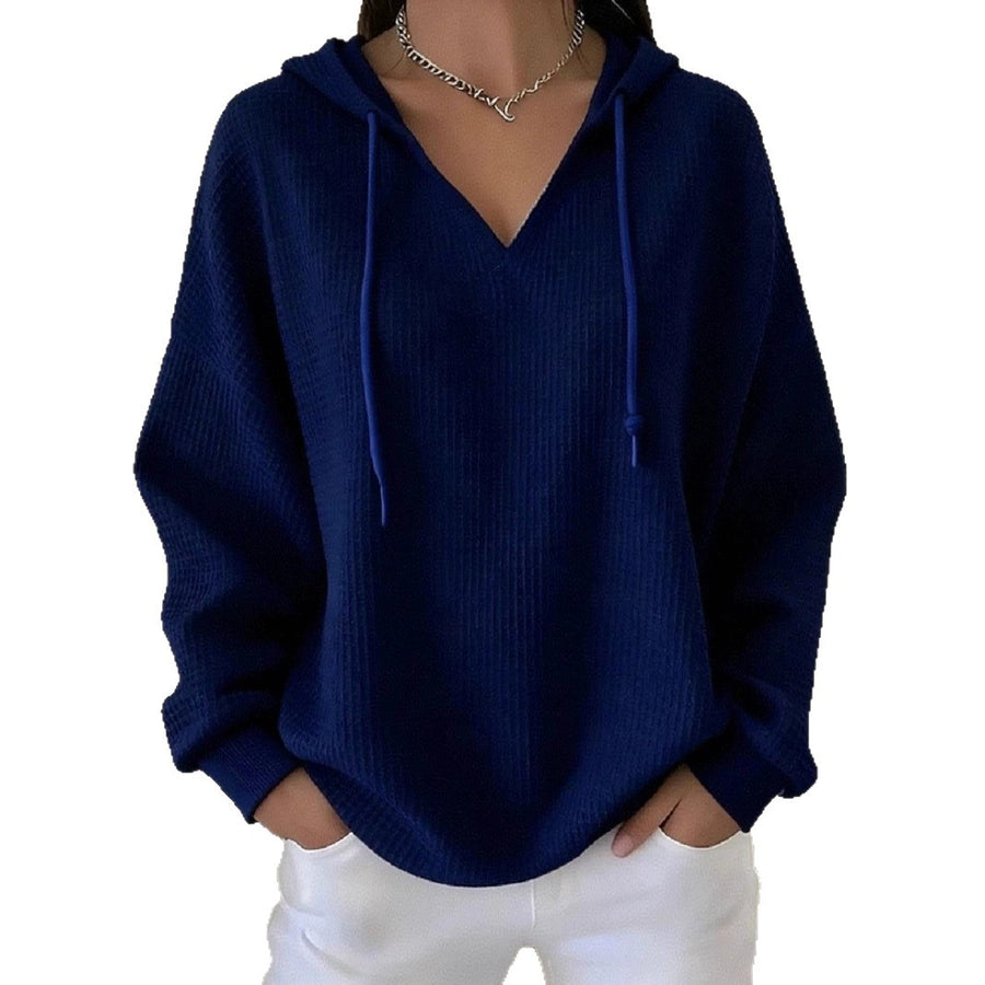 Casual Solid-Color Trendy Hoodie for Women with Drawstring