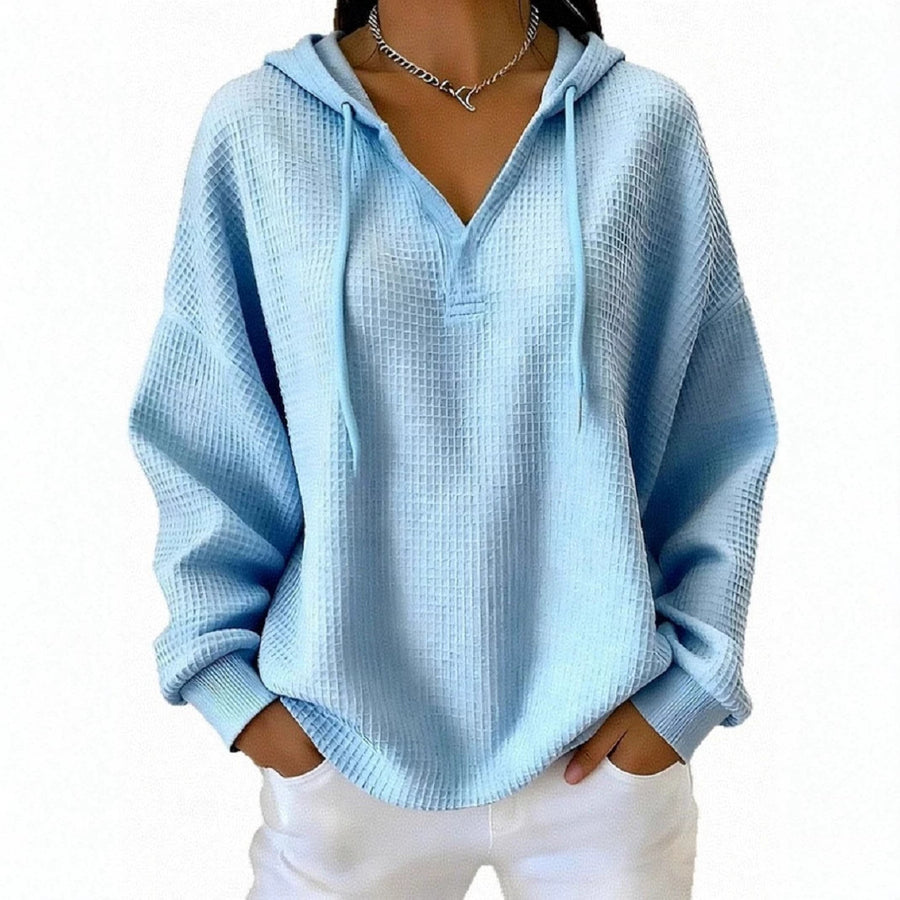 Casual Solid-Color Trendy Hoodie for Women with Drawstring