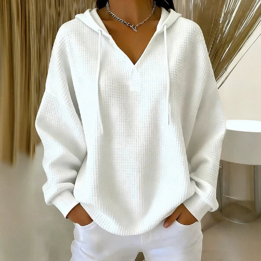 Casual Solid-Color Trendy Hoodie for Women with Drawstring