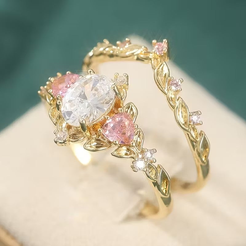 Elegant Simple Copper Ring Inlaid With Zirconias