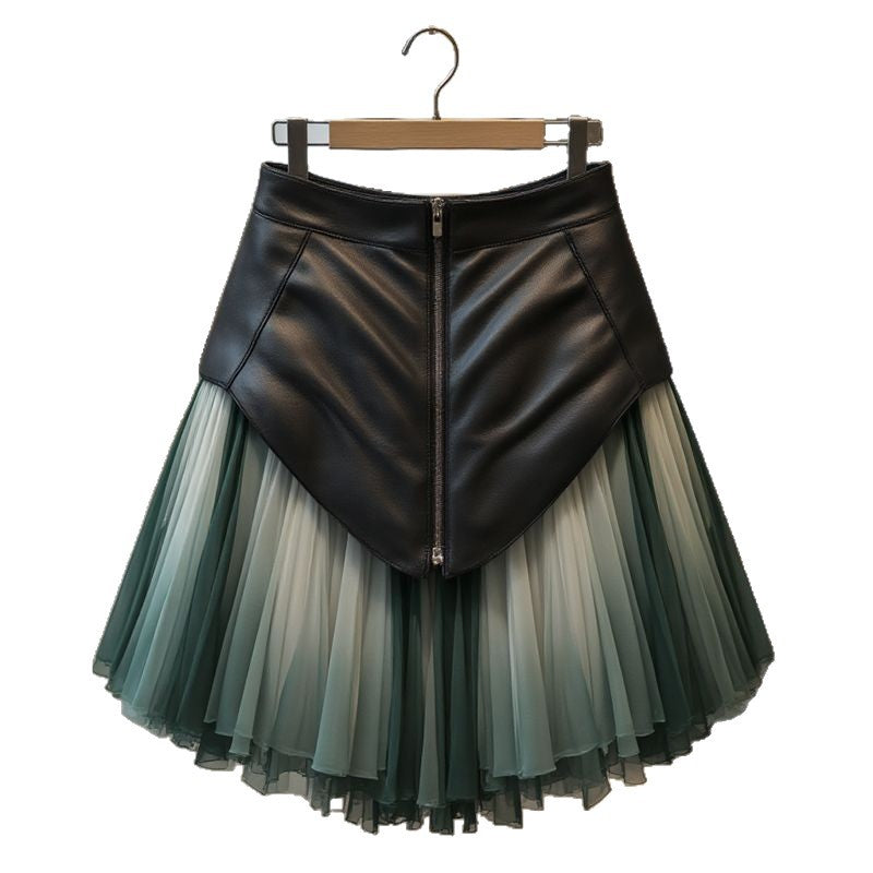 New Chinese Style Chic Spicy Girl Pleated Mini Skirt