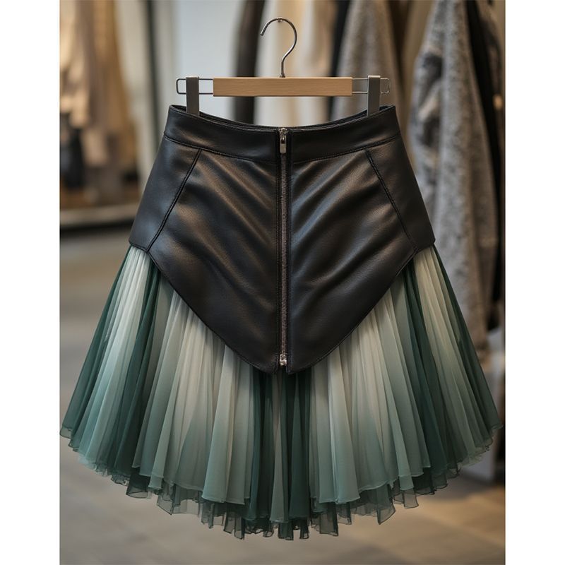 New Chinese Style Chic Spicy Girl Pleated Mini Skirt
