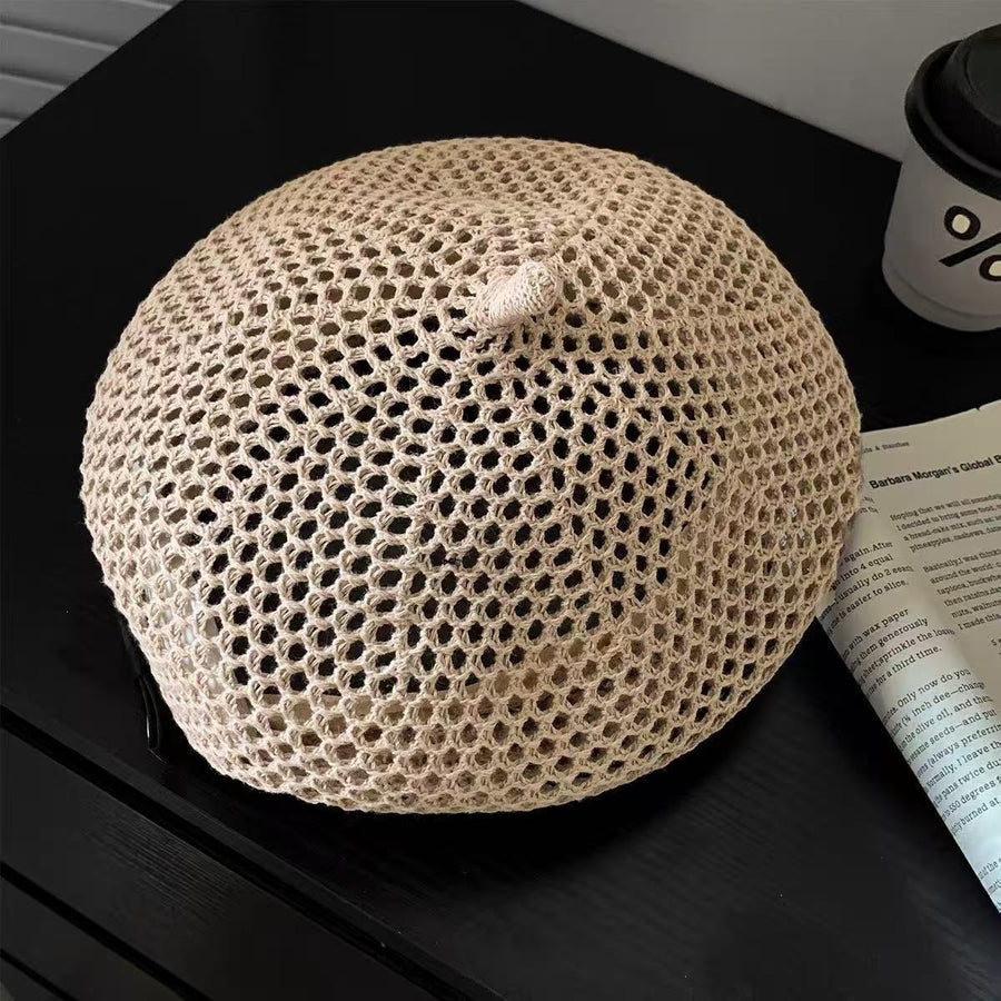 New Hollow-out Woven Beret for Women - Summer Style