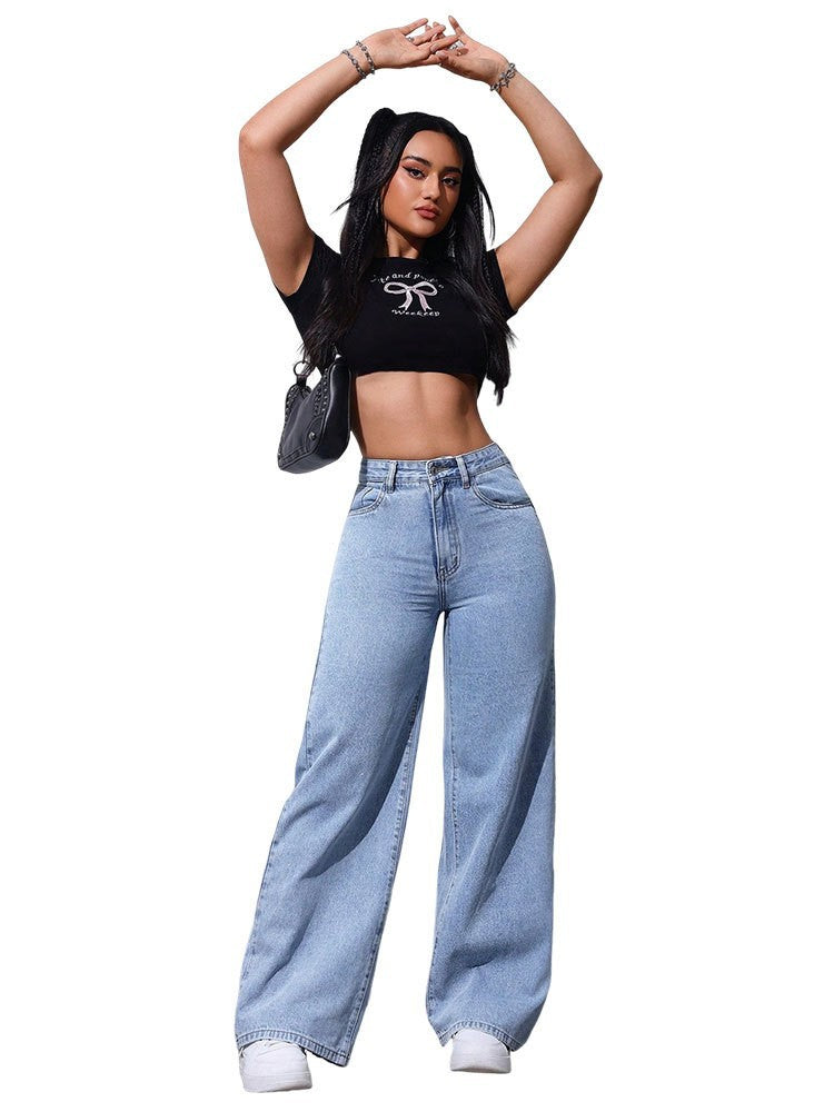 Stylish Floor-Length Flared Straight-Leg Jeans for Women