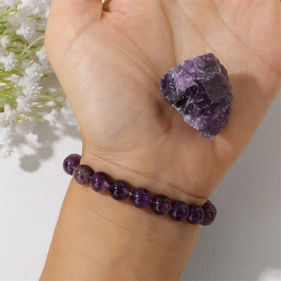 Womens Casual Bracelet With Natural Amethyst Stones