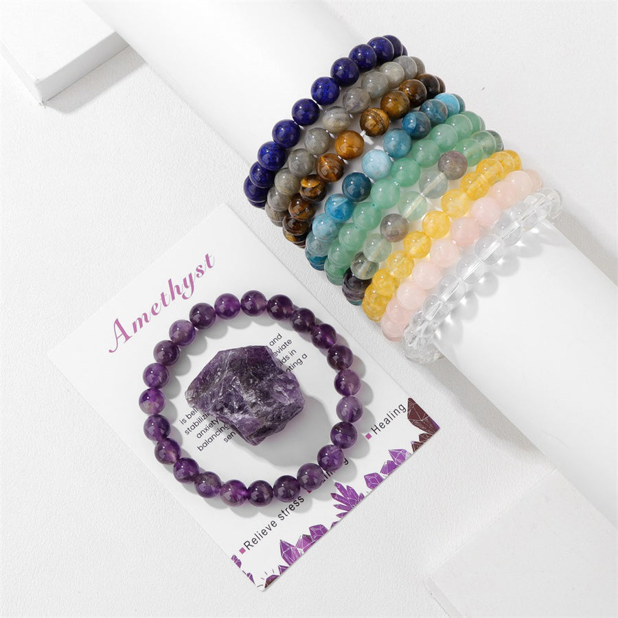 Womens Casual Bracelet With Natural Amethyst Stones