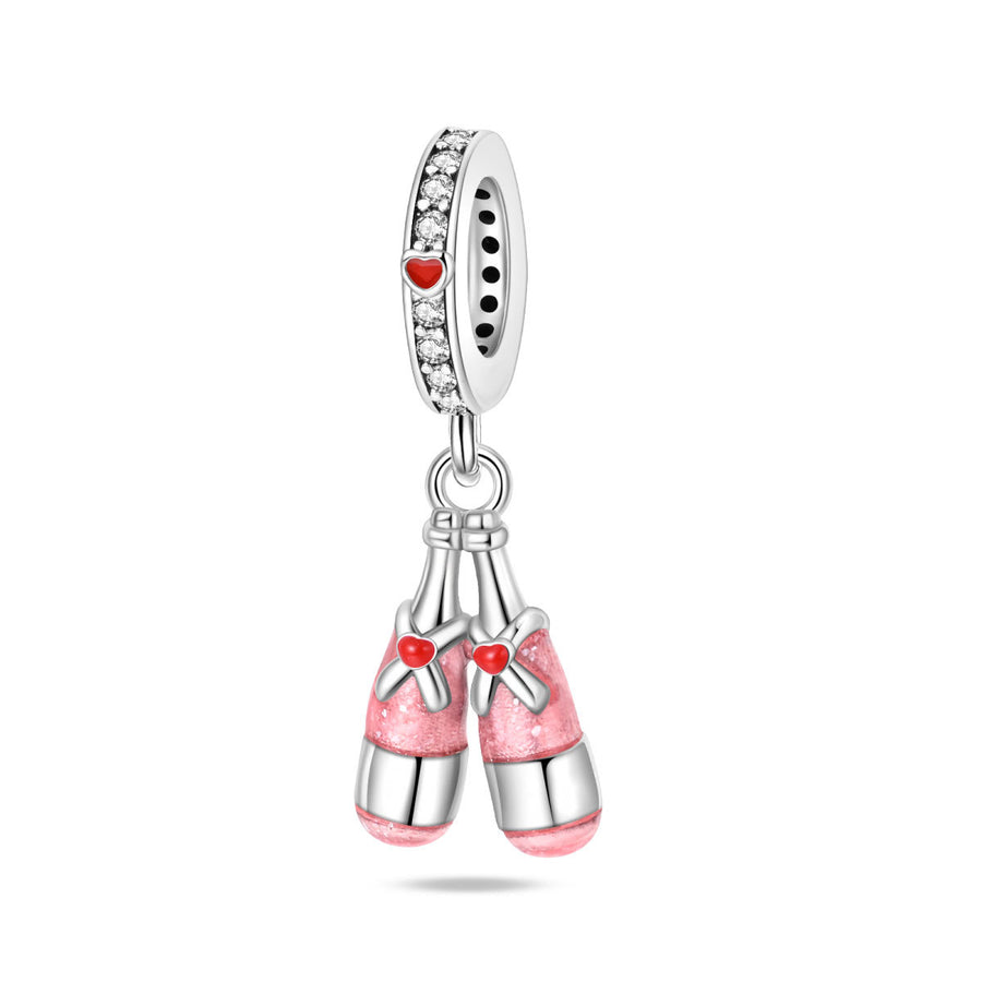 Festive-themed Beer and Wine Glass Pendant Bracelet Accessories