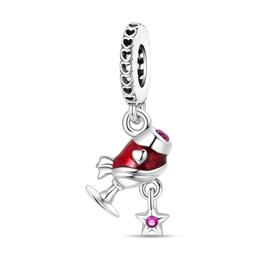 Festive-themed Beer and Wine Glass Pendant Bracelet Accessories