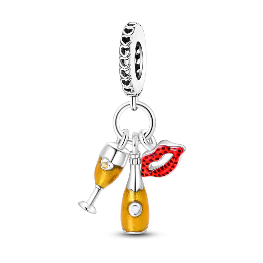 Festive-themed Beer and Wine Glass Pendant Bracelet Accessories