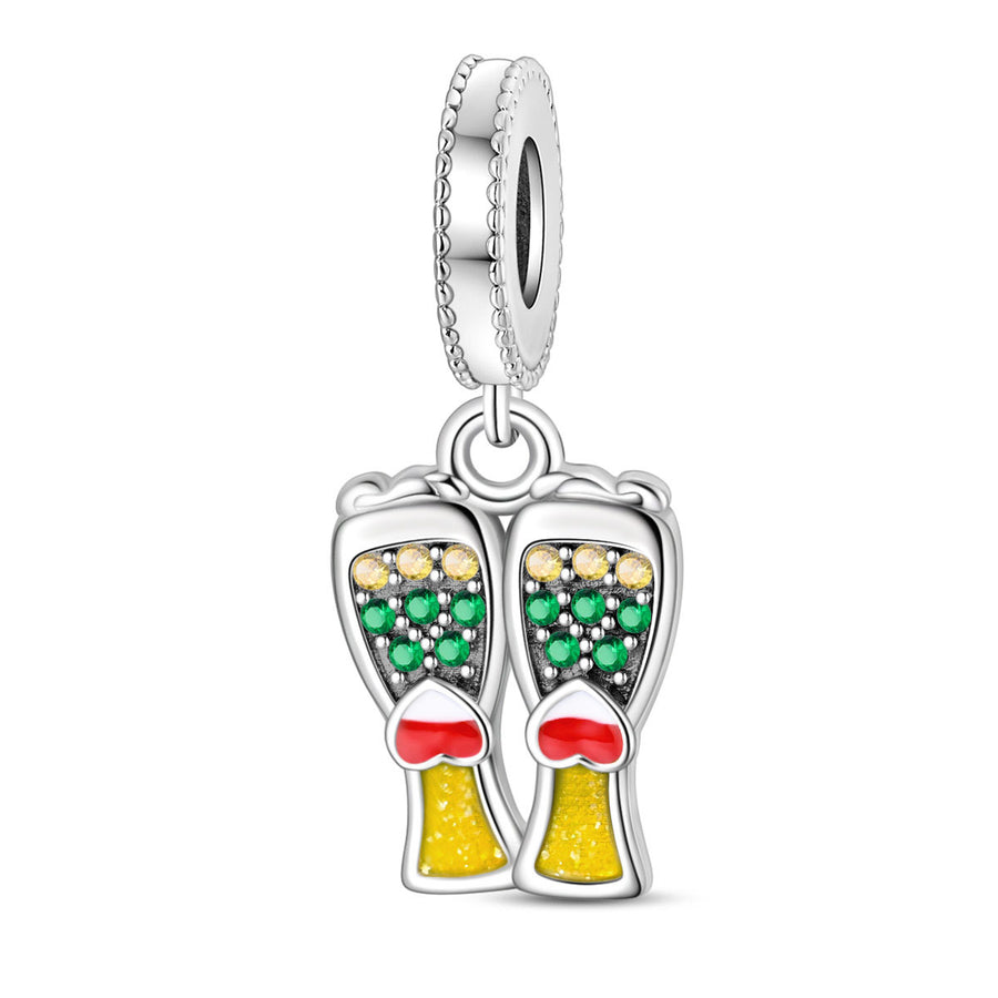 Festive-themed Beer and Wine Glass Pendant Bracelet Accessories