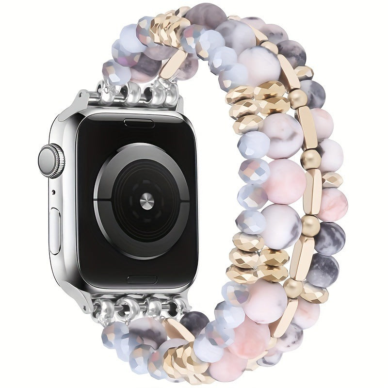 Bohemian Natural Stone Beaded Band for iWatch - Pumice Stone Style