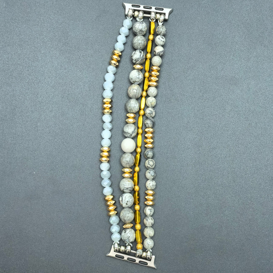 Bohemian Natural Stone Beaded Band for iWatch - Pumice Stone Style
