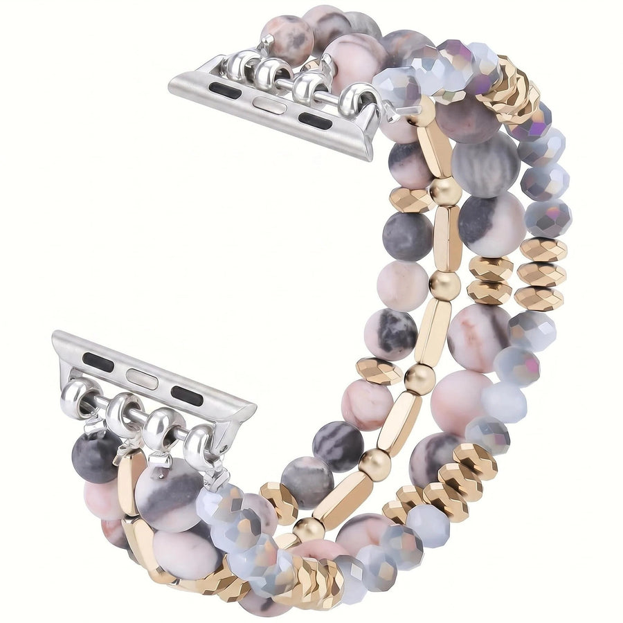 Bohemian Natural Stone Beaded Band for iWatch - Pumice Stone Style