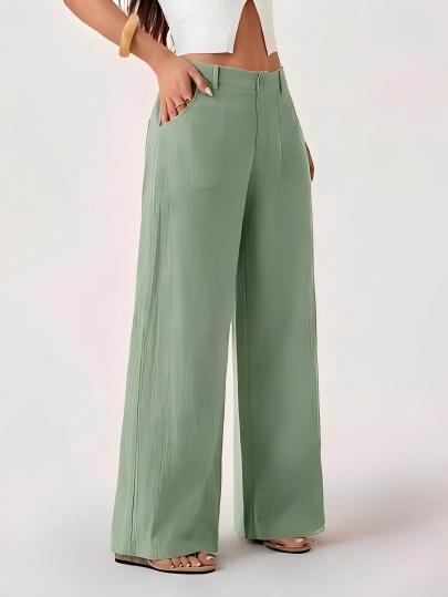 New Womens Cotton-linen Wide-leg Pants for Effortless Style